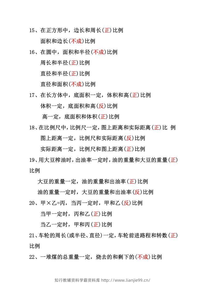 图片[3]-六年级下册数学正反比例专项练习-学霸资料库学科资源下载