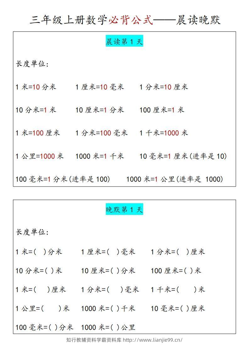 【三上】数学必背汇总-学霸资料库学科资源下载