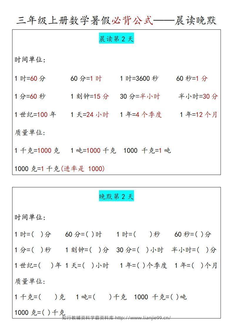 图片[2]-【三上】数学必背汇总-学霸资料库学科资源下载
