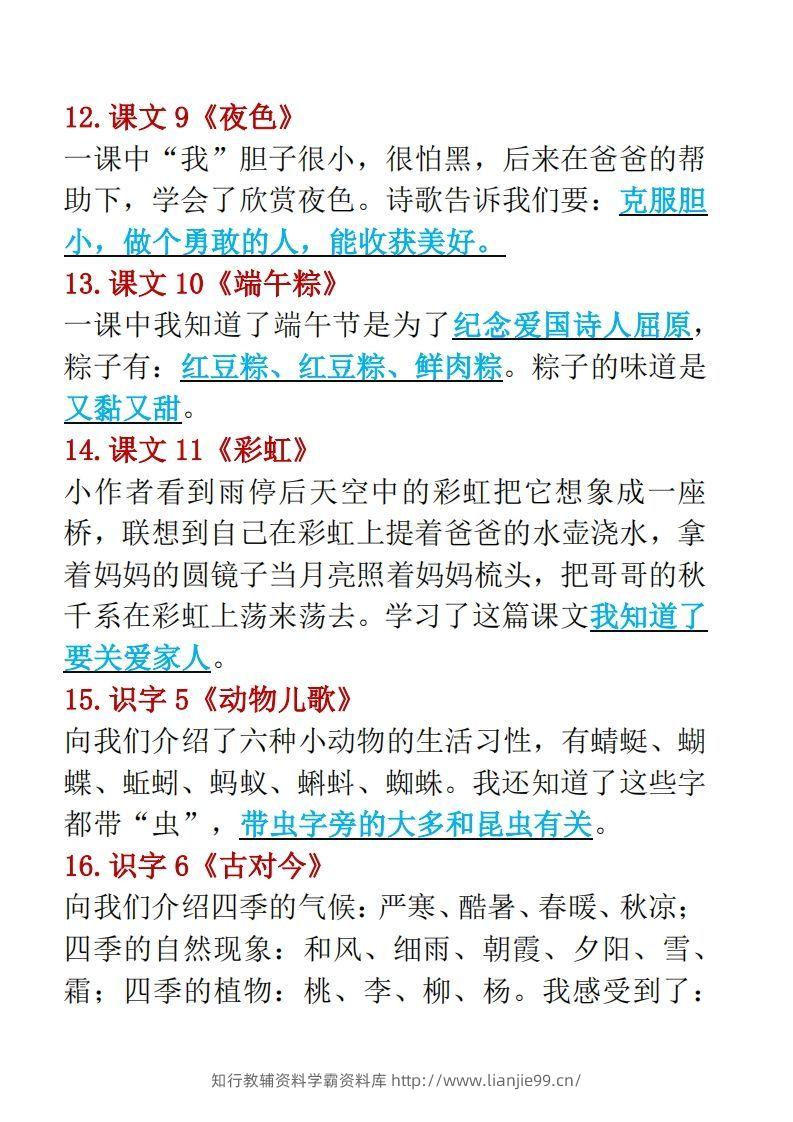图片[3]-一年级下册语文重点考点汇总（复习必备）-学霸资料库学科资源下载