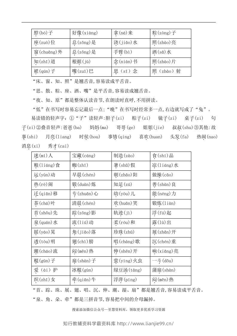 图片[2]-一年级语文下册期末总结—易读（写）错的字-学霸资料库学科资源下载
