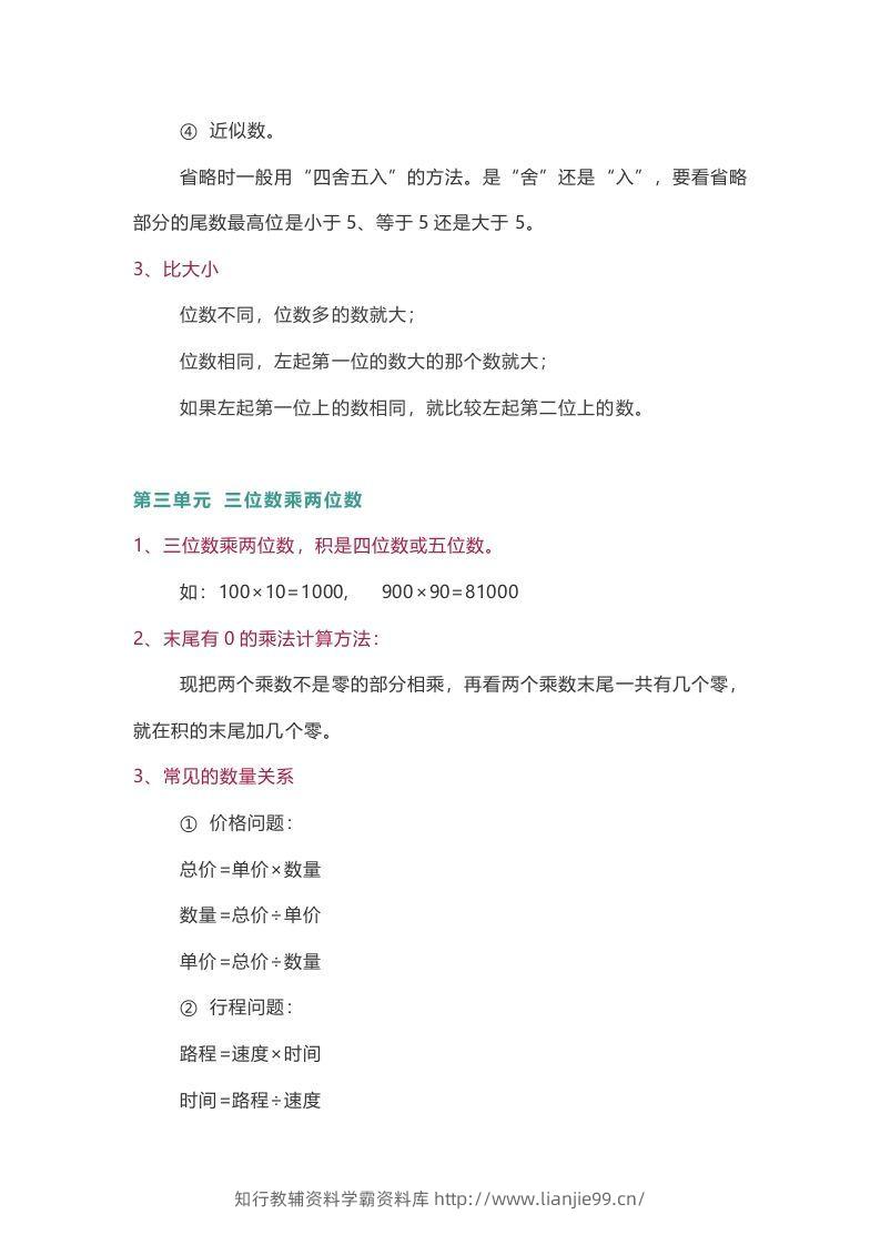 图片[3]-苏教版数学4年级下册数学知识点-学霸资料库学科资源下载