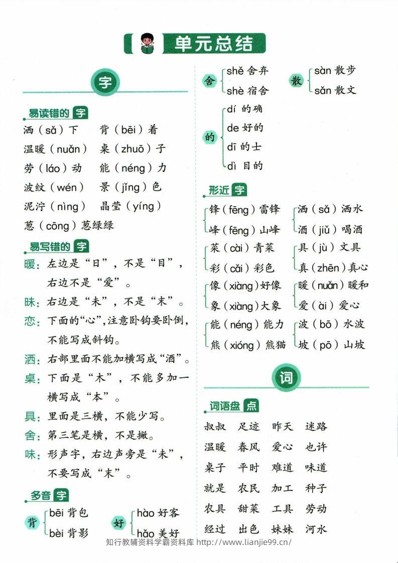 图片[3]-❤二年级下册语文单元总结-学霸资料库学科资源下载