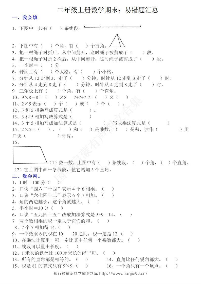 二上数学：重点易错题汇总-学霸资料库学科资源下载