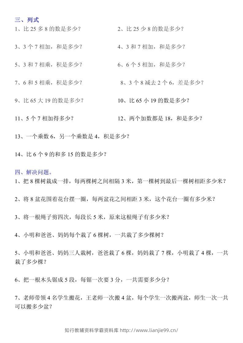 图片[2]-二上数学：重点易错题汇总-学霸资料库学科资源下载