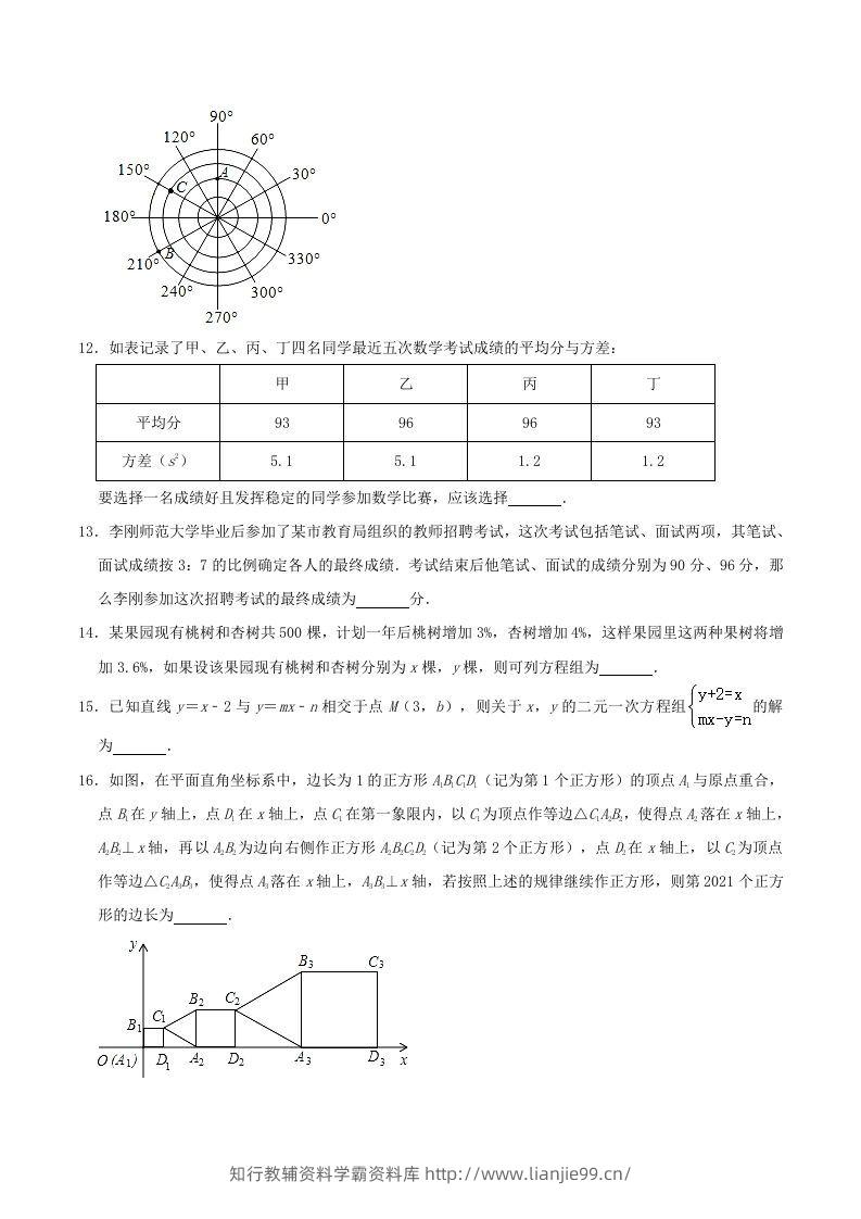图片[3]-2020-2021学年辽宁省锦州市八年级上学期期末数学试题及答案(Word版)-学霸资料库学科资源下载