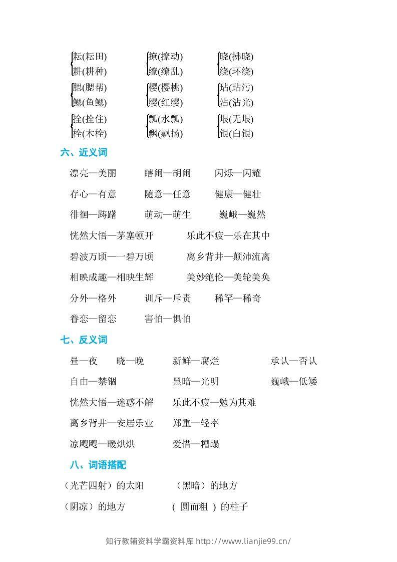 图片[2]-五年级语文下册第一单元单元知识小结（部编版）-学霸资料库学科资源下载