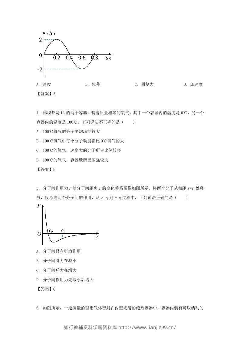 图片[2]-2020-2021年北京市昌平区高二物理下学期期末试题及答案(Word版)-学霸资料库学科资源下载