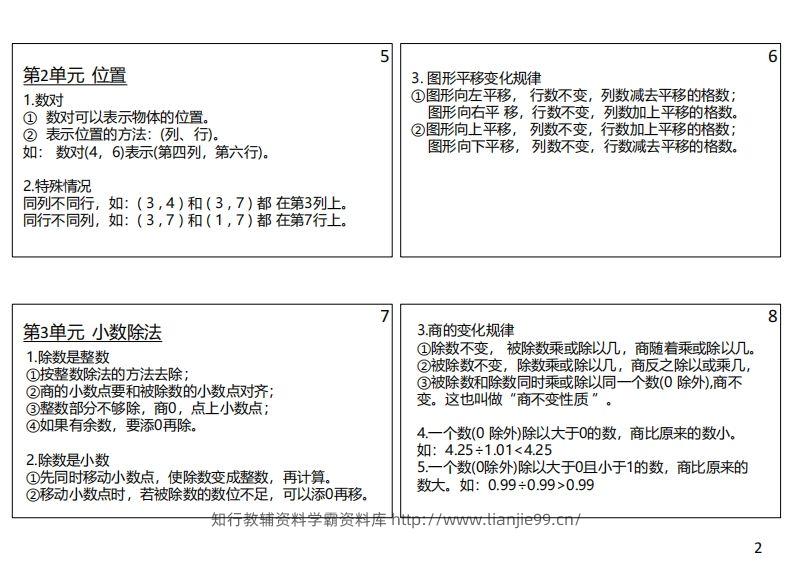 图片[2]-【人教五年级】数学上册必背笔记-学霸资料库学科资源下载