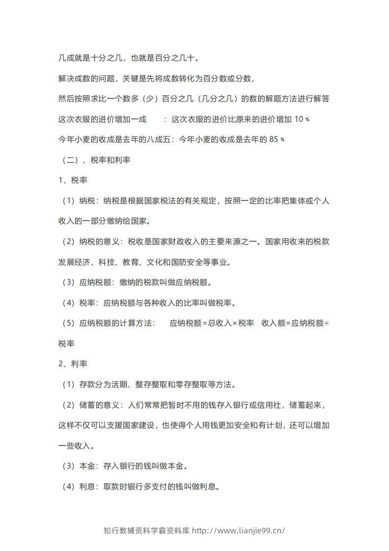 图片[2]-六年级下册数学必背知识点汇总-学霸资料库学科资源下载