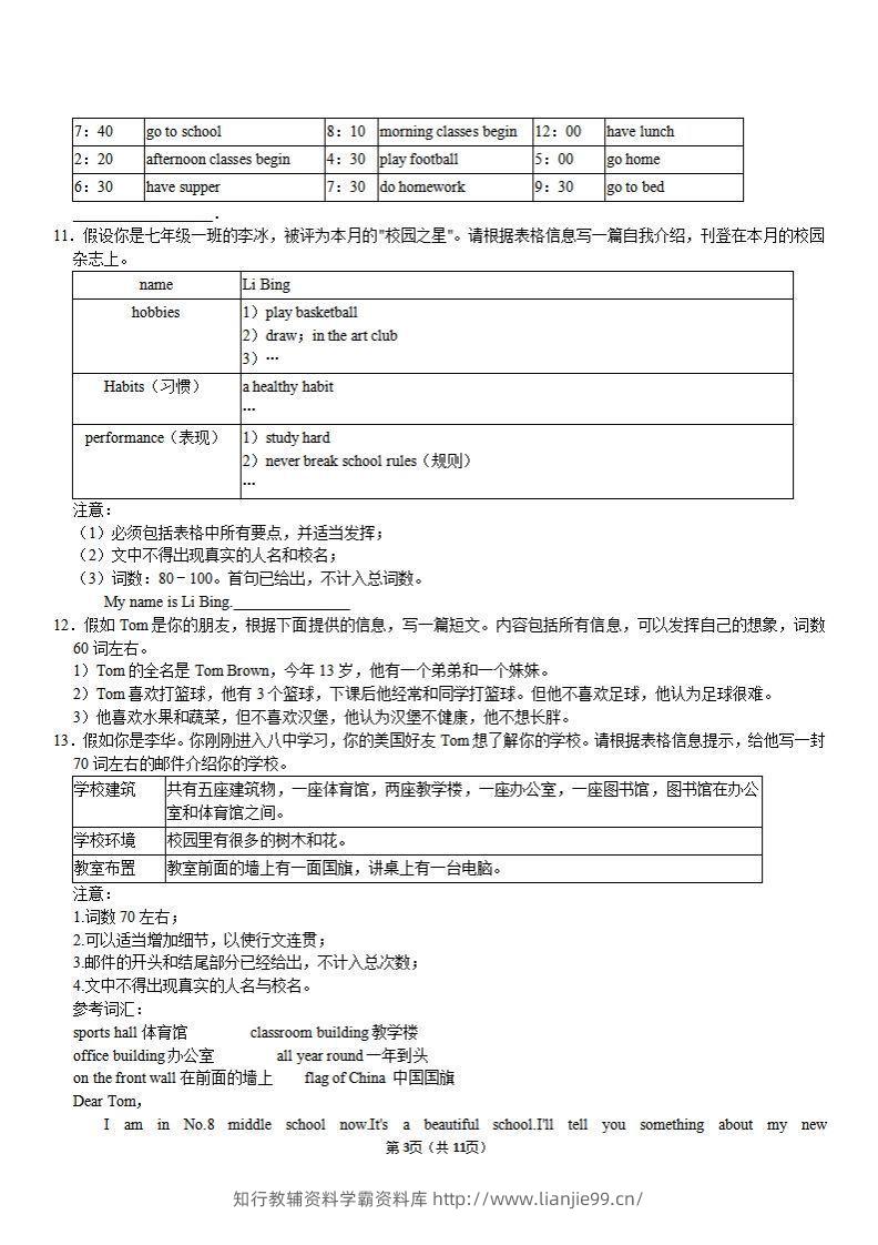图片[3]-（外研）七年级上册英语期末作文备考】-学霸资料库学科资源下载