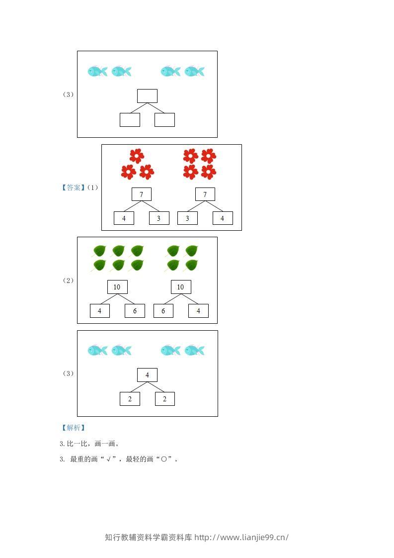 图片[2]-2020-2021学年江苏省南京市鼓楼区一年级上册数学期中试题及答案(Word版)-学霸资料库学科资源下载