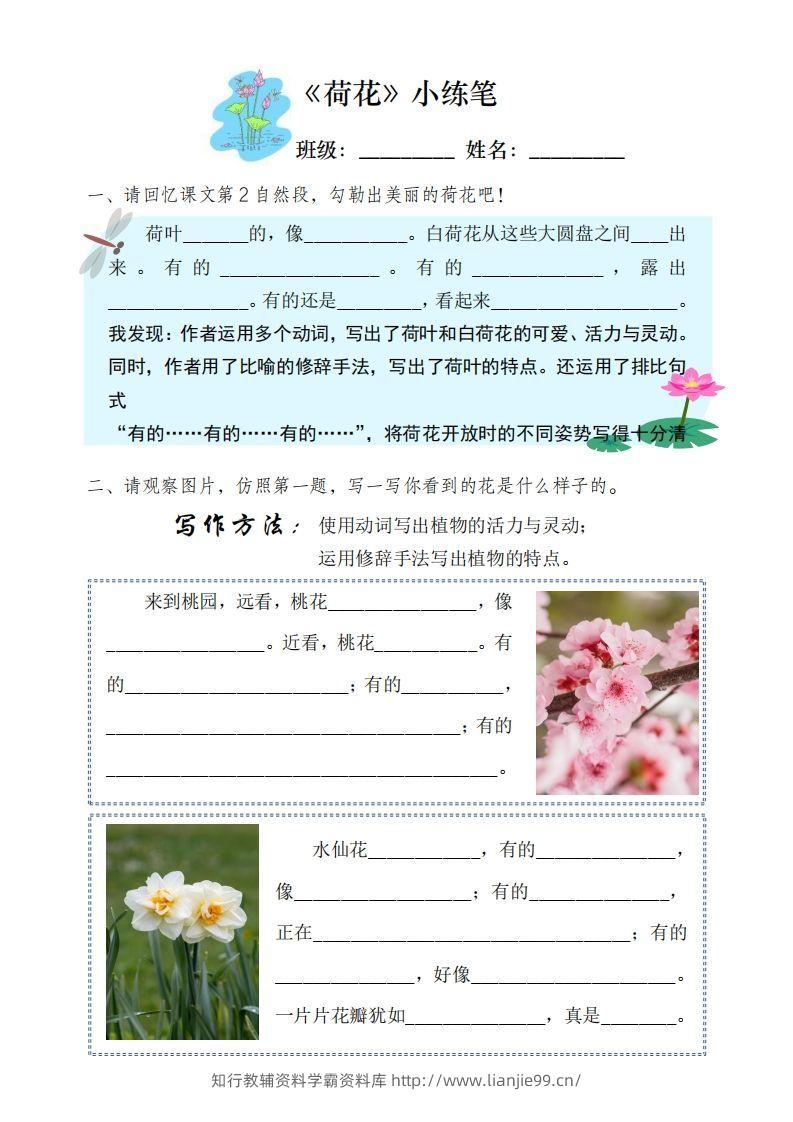图片[2]-三（下）语文每课作业单-学霸资料库学科资源下载