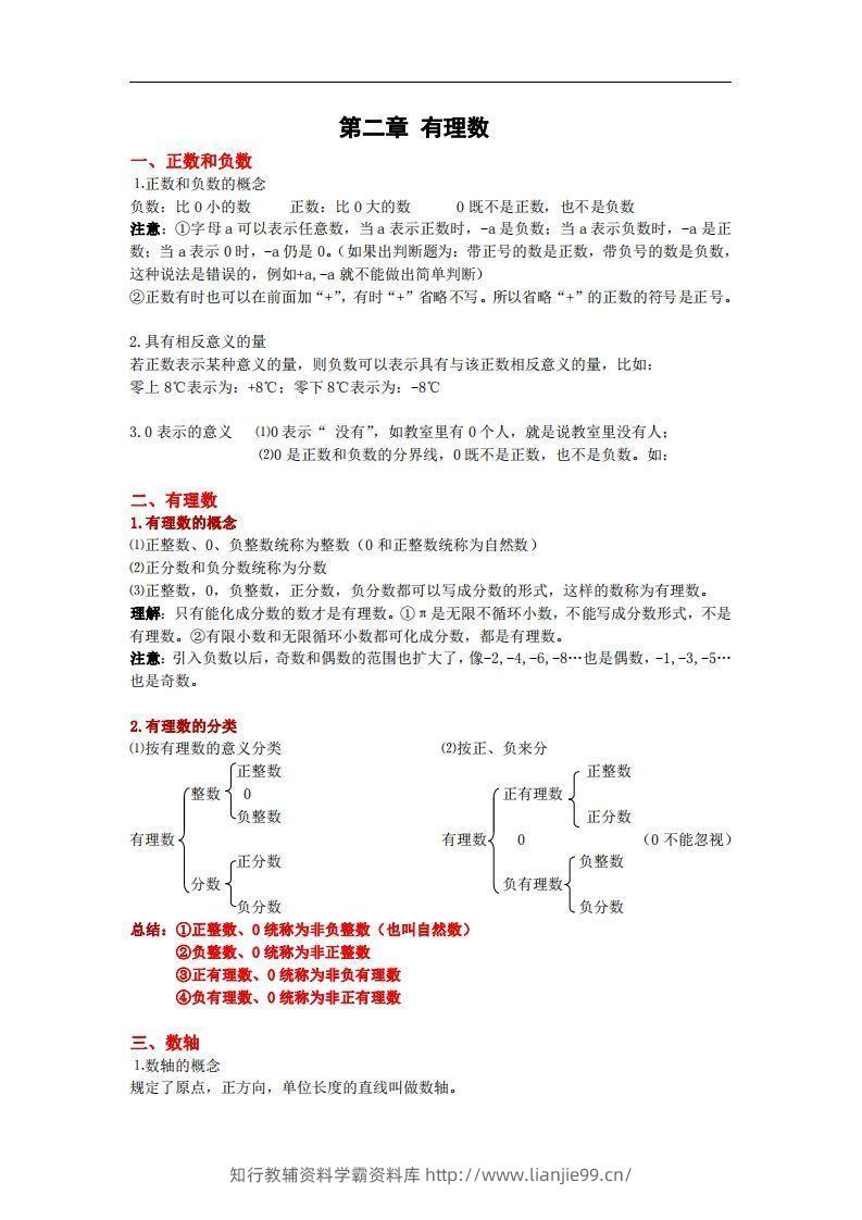 图片[3]-2.苏科版数学七年级上册知识点总结(1)-学霸资料库学科资源下载