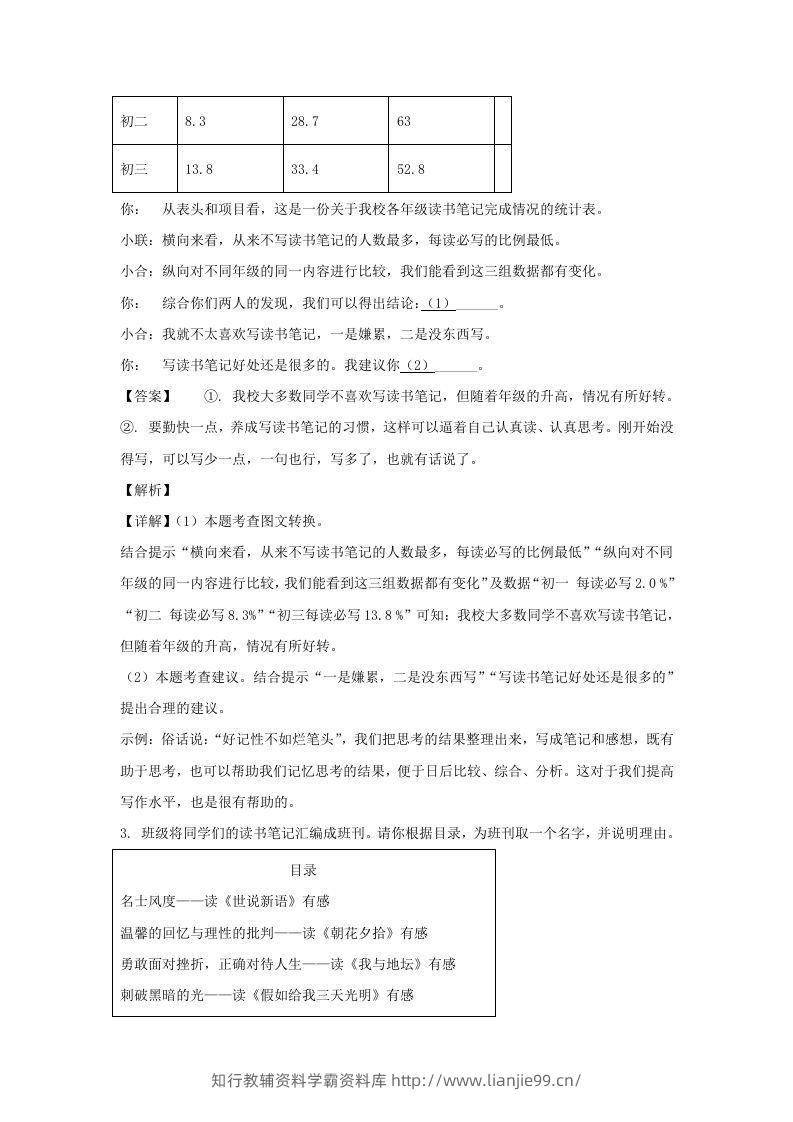 图片[3]-2023-2024学年江苏南京七年级上册语文期末试卷及答案B卷(Word版)-学霸资料库学科资源下载