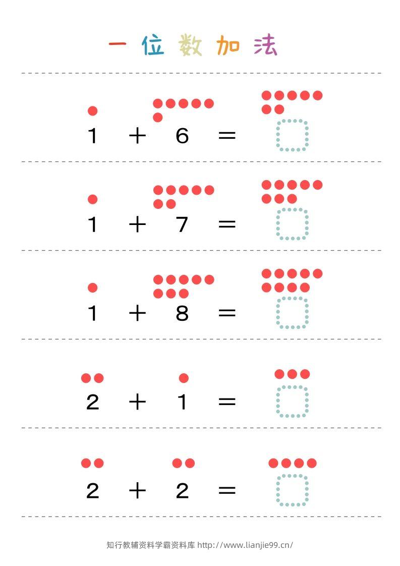 图片[2]-【数学】一位数加法-学霸资料库学科资源下载