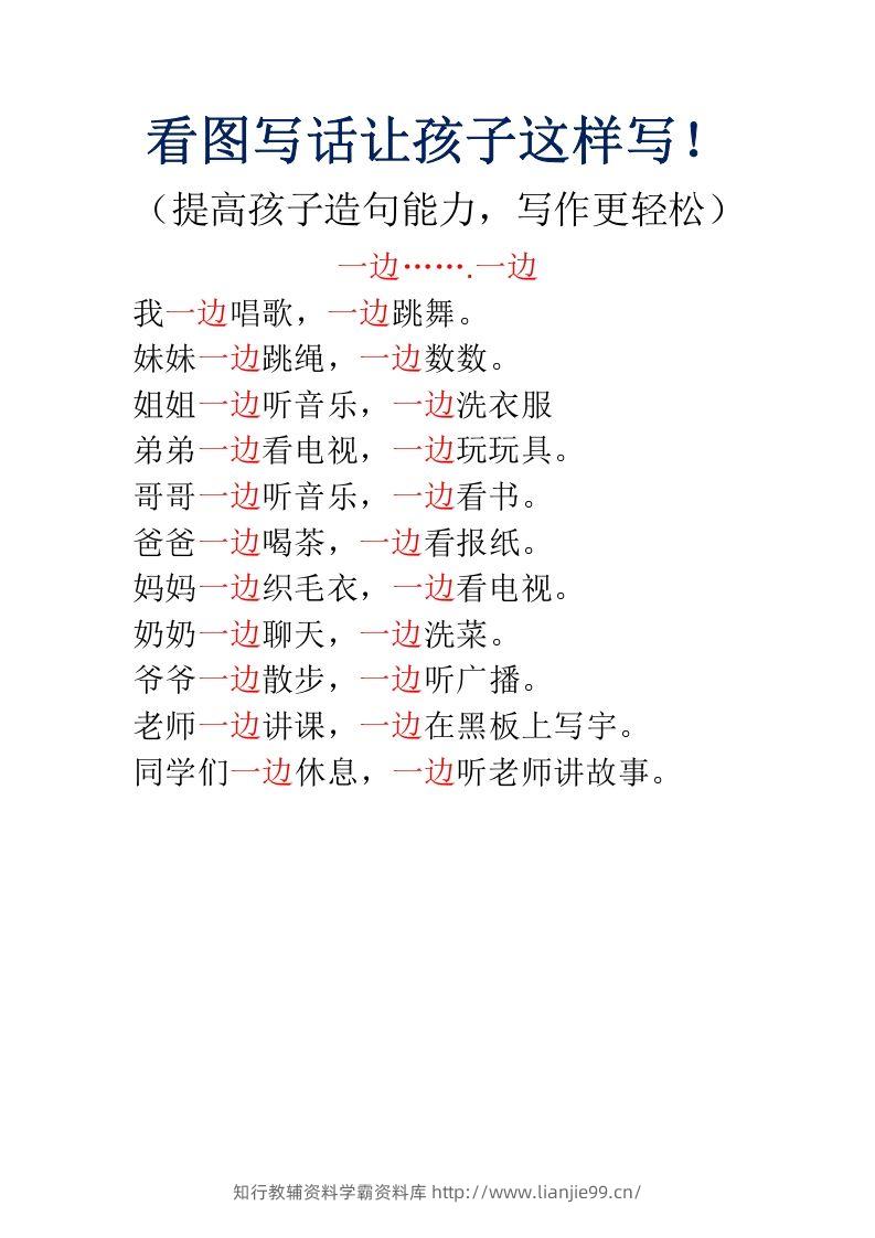 二上语文看图写话让孩子这样写-学霸资料库学科资源下载