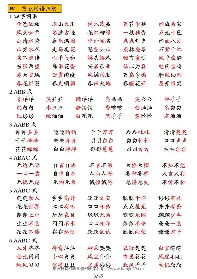 图片[3]-二年级上册语文高频考点汇总-学霸资料库学科资源下载