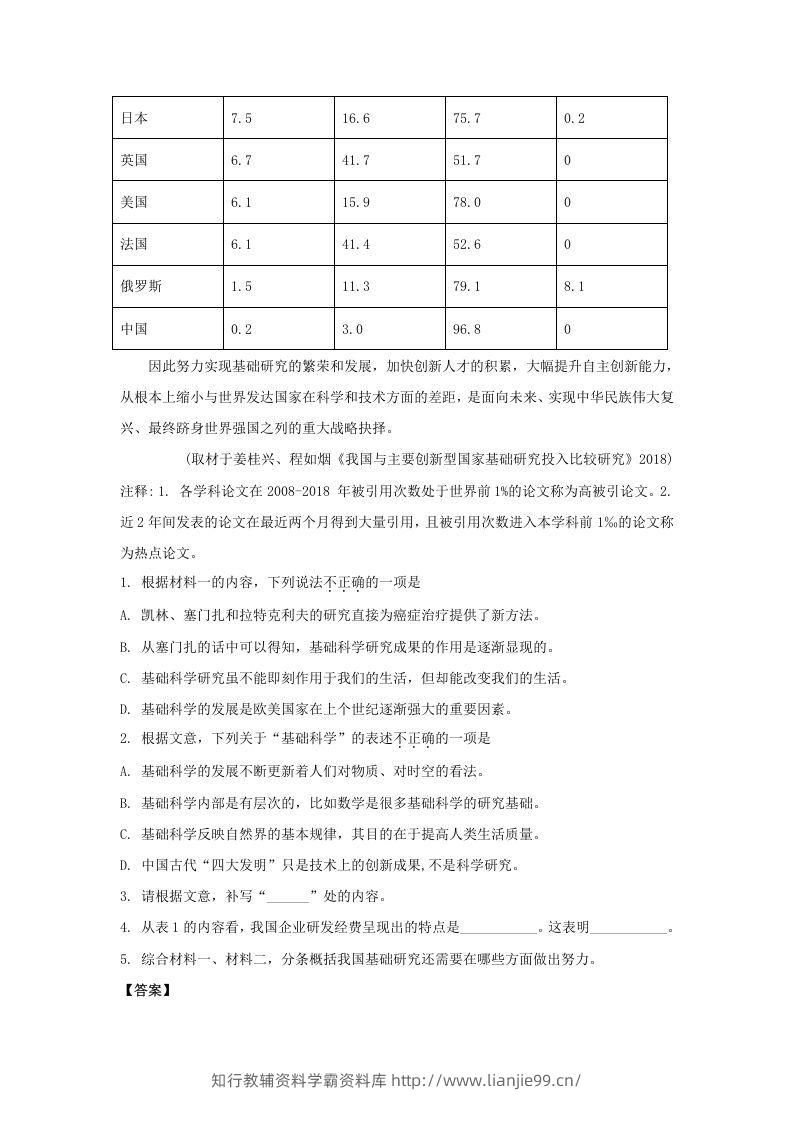 图片[3]-2019-2020年北京市东城区高二语文上学期期末试题及答案(Word版)-学霸资料库学科资源下载