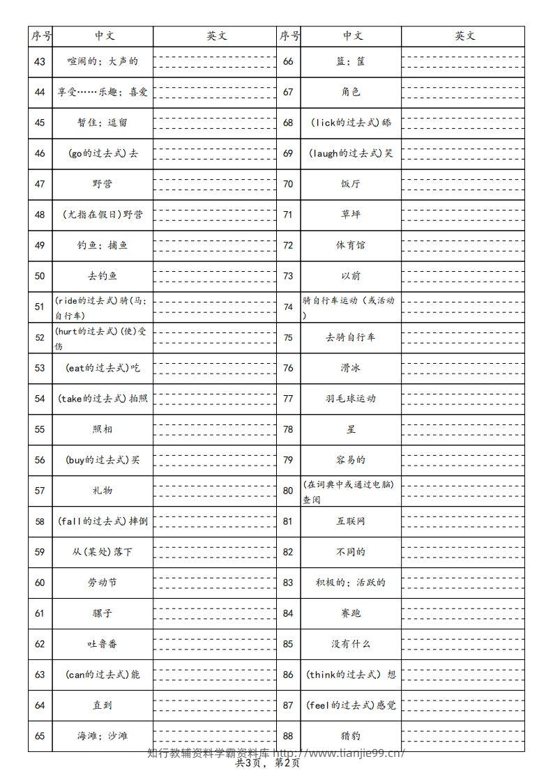 图片[2]-【默写】25春人教pep六下英语单词默写表（3页）-学霸资料库学科资源下载