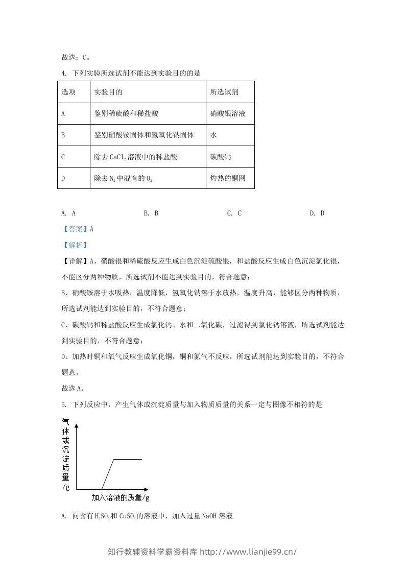 图片[3]-2021-2022学年浙江省衢州市常山县九年级上学期化学期末试题及答案(Word版)-学霸资料库学科资源下载