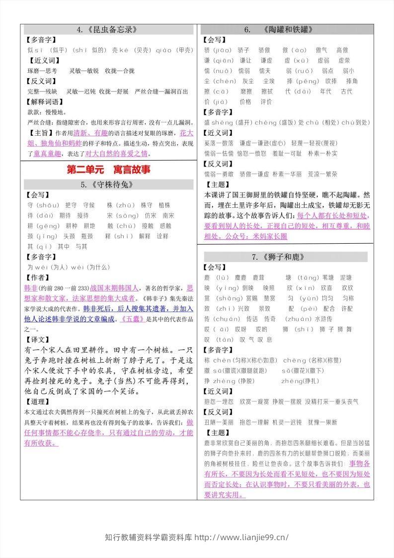 图片[2]-【语文寒假预习】三年级下册语文课课帖-学霸资料库学科资源下载