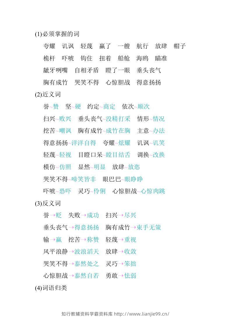 图片[2]-五年级语文下册第六单元知识小结（部编版）-学霸资料库学科资源下载