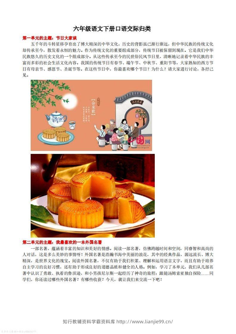 语文六年级下册口语交际专项练习-学霸资料库学科资源下载