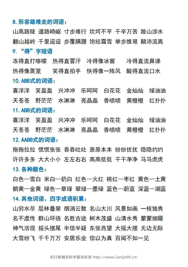 图片[2]-二年级语文上册常考重点知识点汇总-学霸资料库学科资源下载