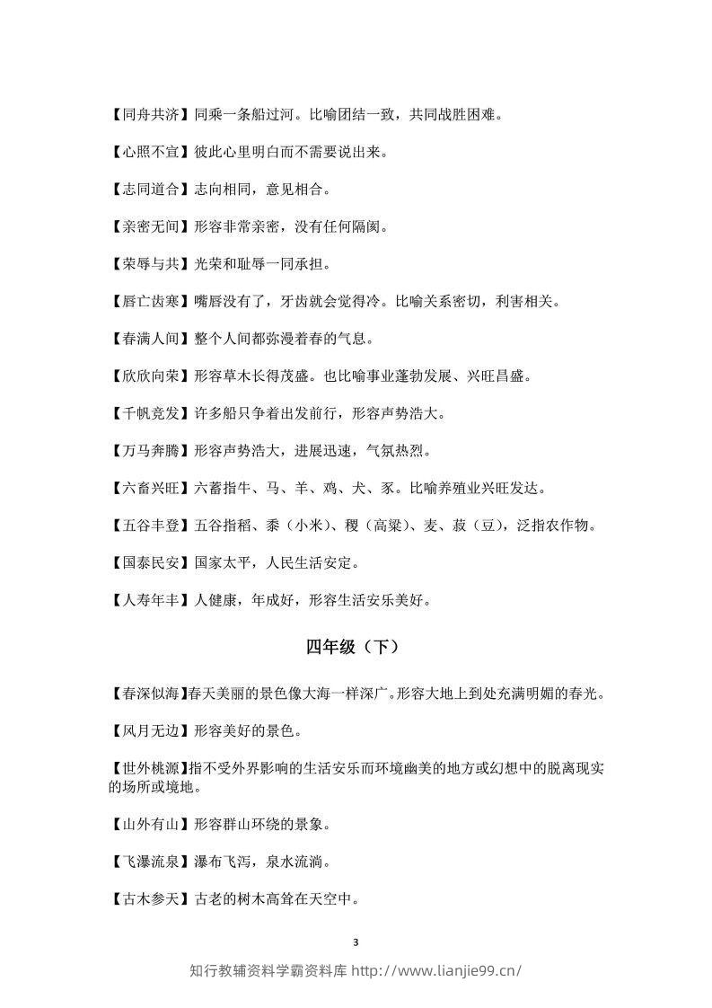 图片[3]-四年级上语文课本中必须掌握的成语及解释-学霸资料库学科资源下载