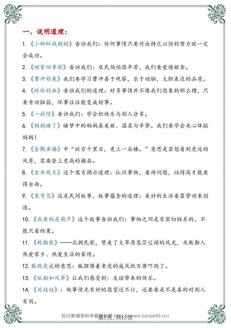 图片[2]-【总复习资料】二上语文-学霸资料库学科资源下载
