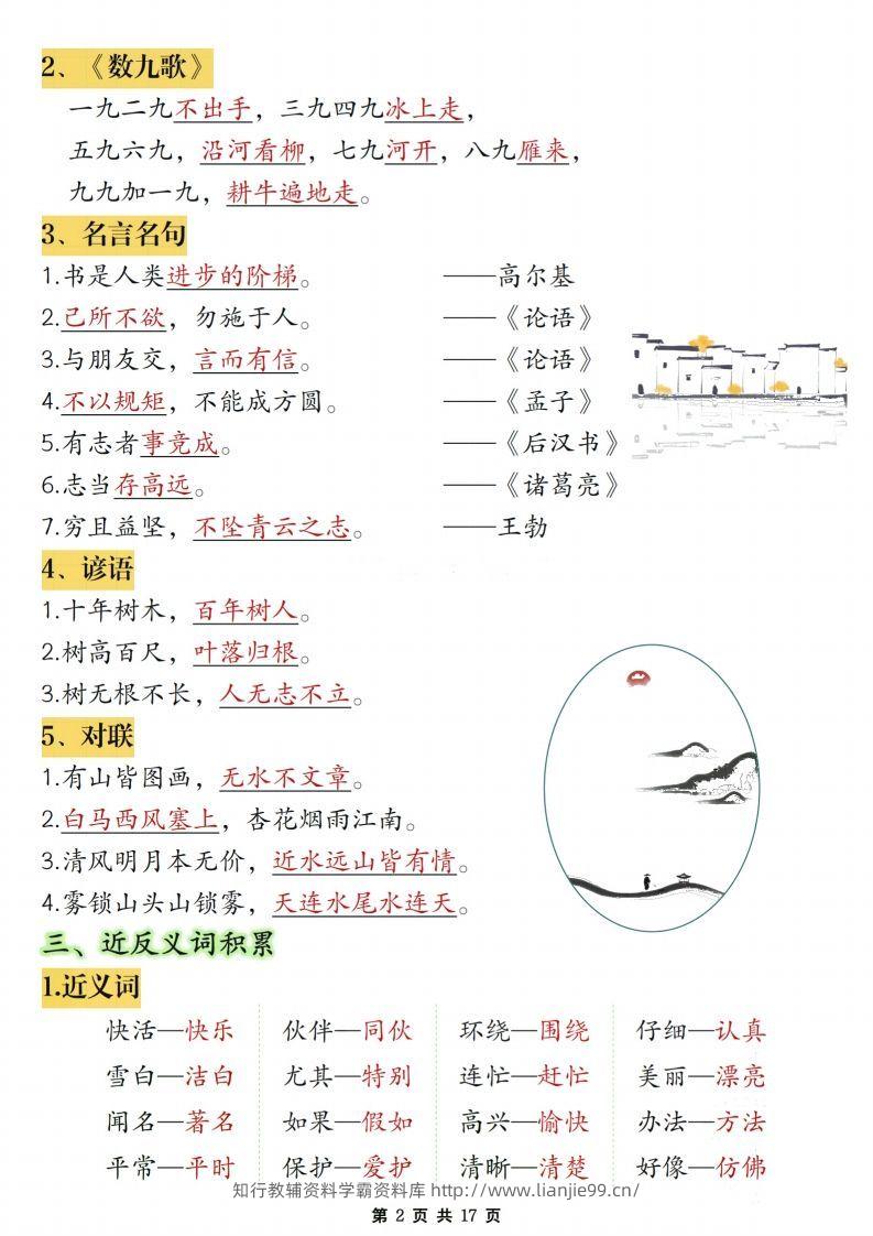 图片[2]-【期末复习必考知识点汇总17页】二上语文-学霸资料库学科资源下载