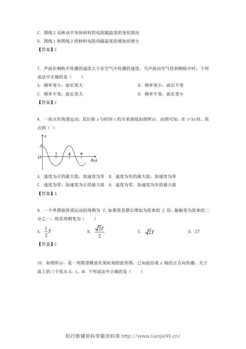 图片[3]-2019-2020年北京市西城区高二物理下学期期末试题及答案(Word版)-学霸资料库学科资源下载