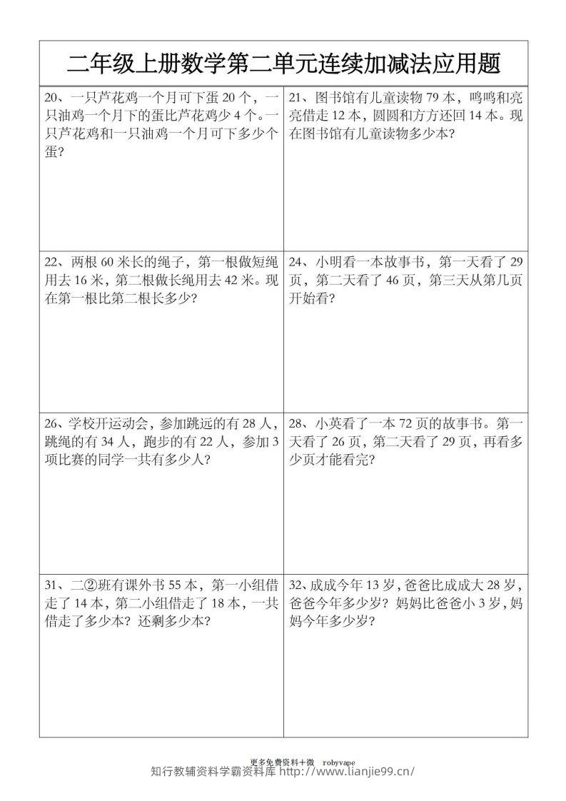 图片[3]-二上数学【第二单元】连续加减法应用题-学霸资料库学科资源下载
