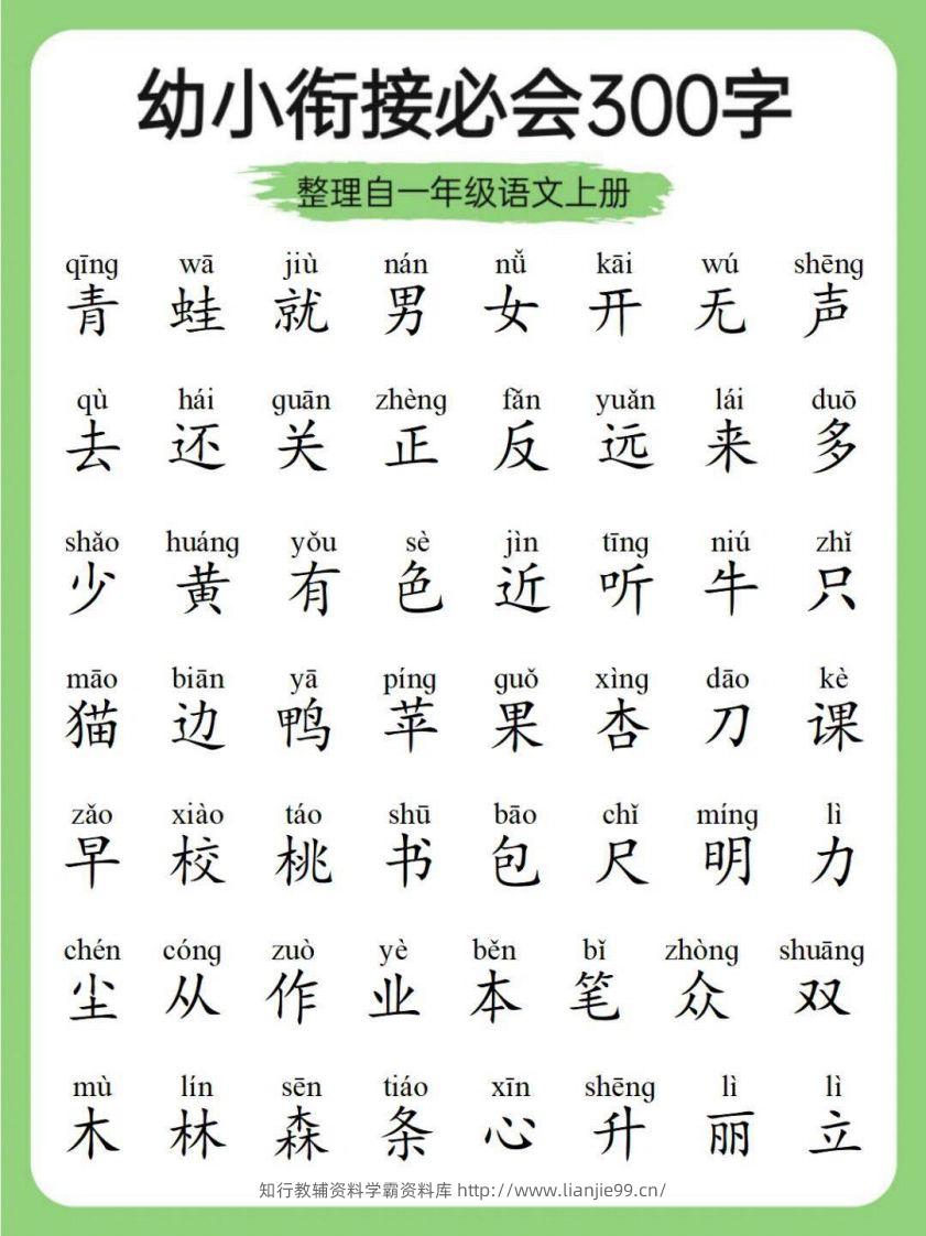 图片[3]-幼小衔接必会300字-学霸资料库学科资源下载