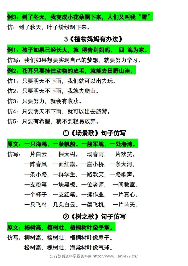 图片[2]-二年级语文上册仿写句子-学霸资料库学科资源下载
