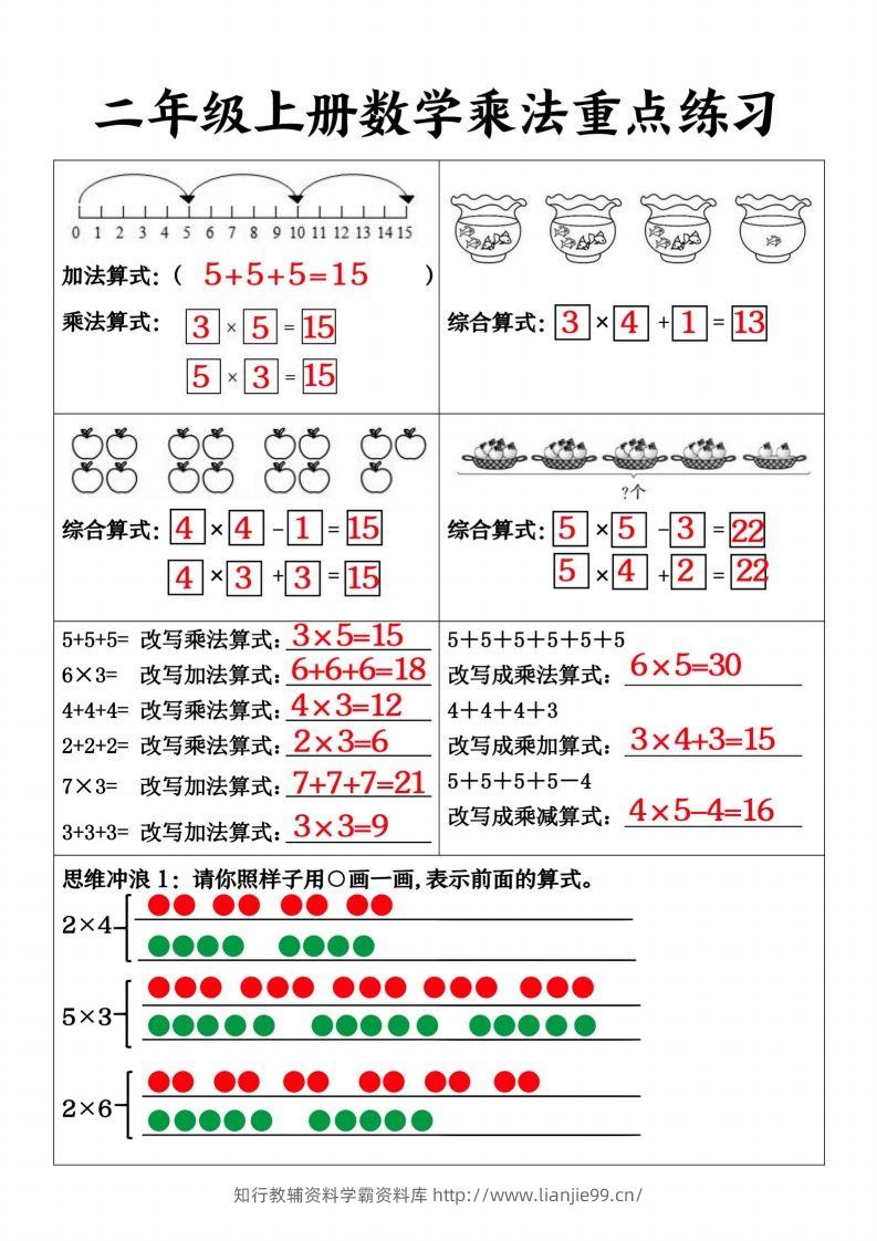 图片[3]-【乘法重点练习】二上数学-学霸资料库学科资源下载