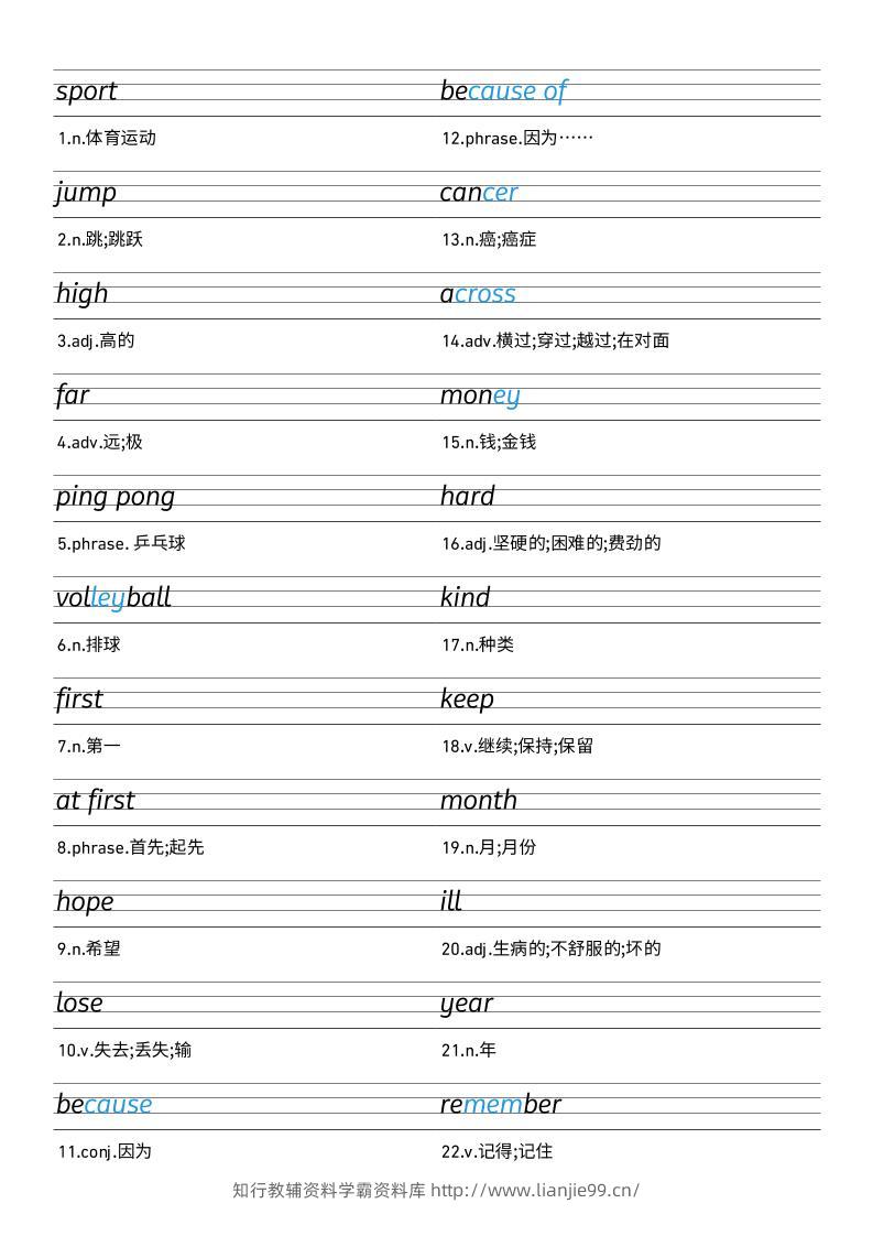 25秋外研版四上英语Unit1衡水体字帖-学霸资料库学科资源下载