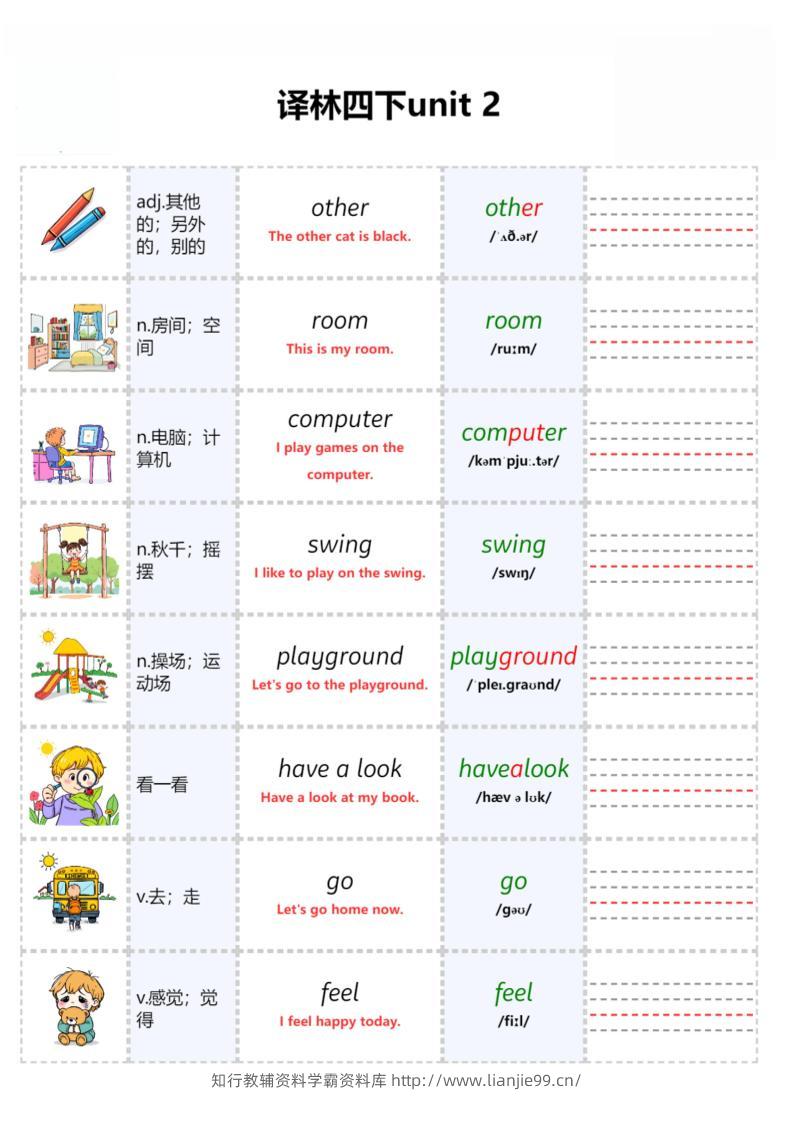 四年级下英语Unit2自然拼读专项《译林版》-学霸资料库学科资源下载